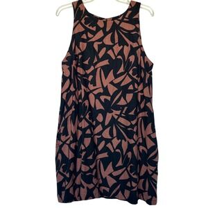 A New Day Linen Blend Abstract Print Sleeveless Shift Dress Size L Boho Chic